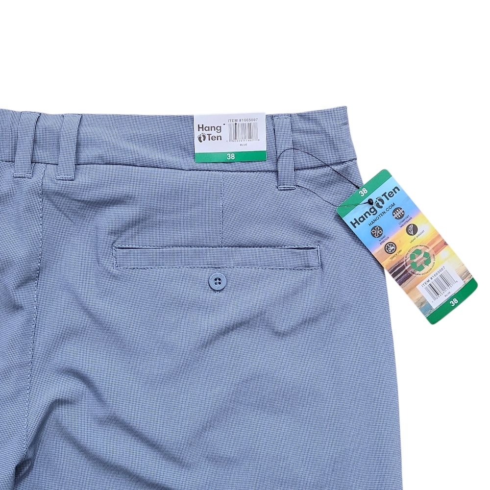 HANG TEN Men's Hybrid Light Blue Zipper Pockets Regular Fit Shorts Size 38 (XL) - Picture 5 of 13